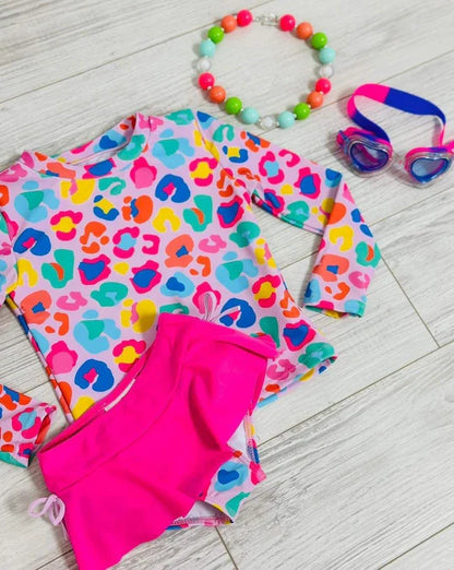 hot pink leopard swimsuit