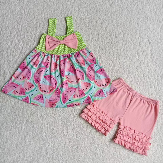 Watermelon outfit summer shorts set