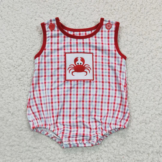 Boy crab embroidery summer bubble
