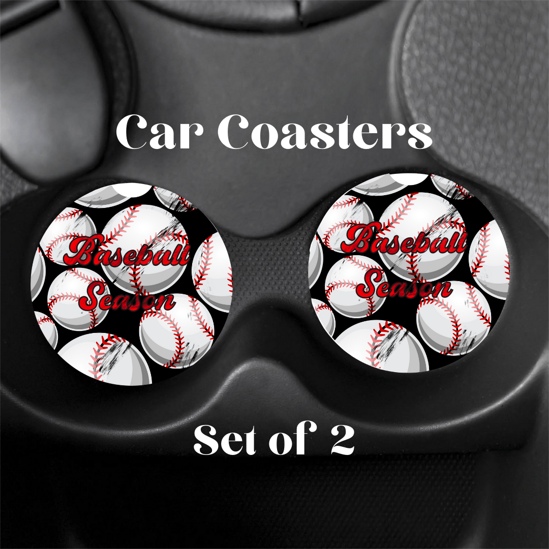 Baseball season| Car coaster| Set of 2