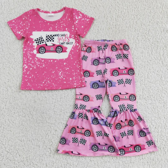 Girls pink car outfit